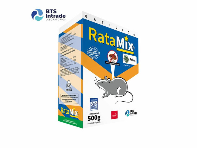 Raticida BTS-INTRADE RataMix Pellet 500 g efectivo contra ratas y ratones