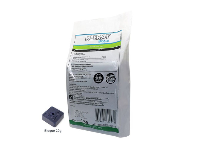 Raticida Klerat Bloque x 1 Kg
