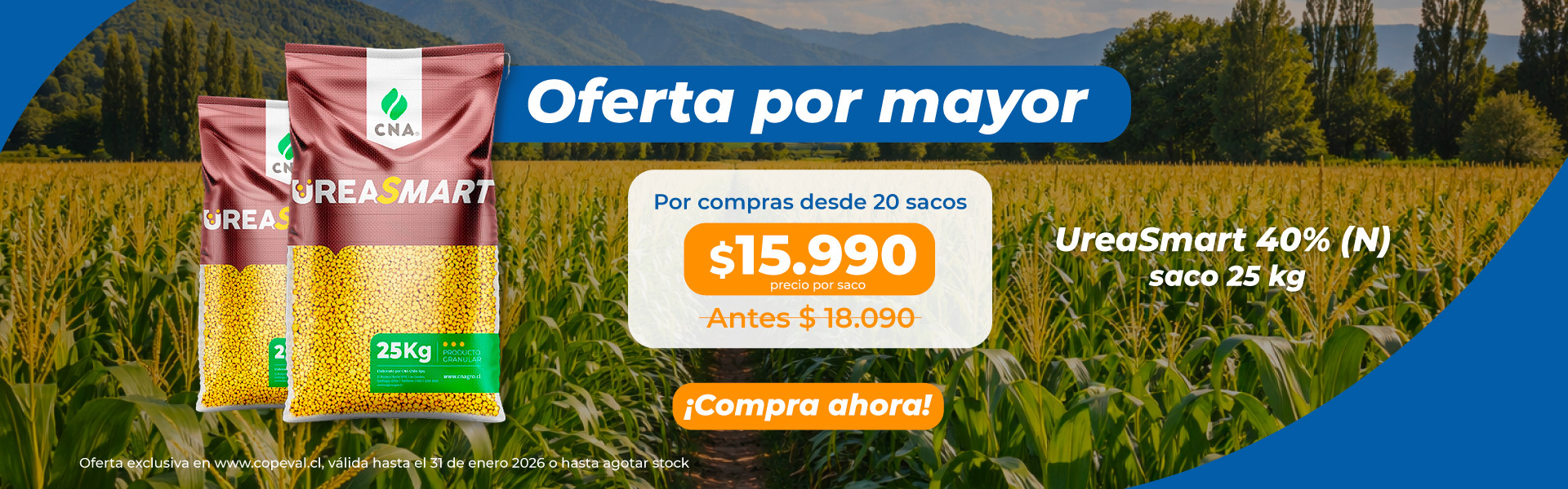 El campo no para, UreaSmart 25 kg a precio especial.
