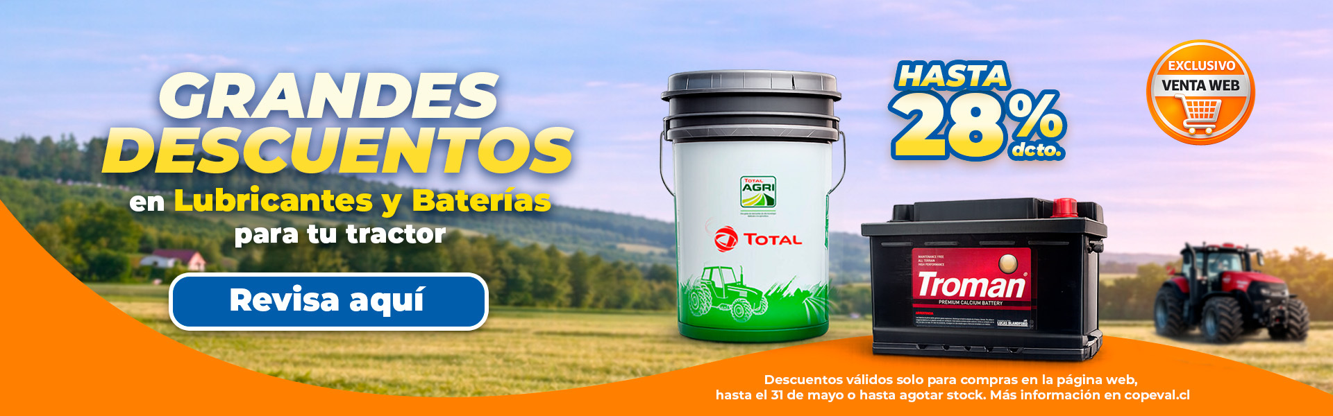 Lubricantes y baterías  hasta 28% dcto.
