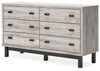 Vessalli - Black / Gray - Six Drawer Dresser