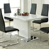 LEXANI Glossy White 63" Wide Dining Table