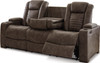 MONTEZ Brown Power Reclining Sofa & Loveseat