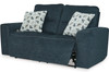 MARKSTON Denim Blue 74" Wide Power Reclining Loveseat