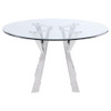 Alaia - Round Clear Glass Top Dining Table - Chrome