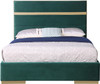 PIGUET Green Velvet & Gold Platform Bed