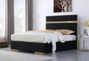 PIGUET Black Velvet & Gold Platform Bed