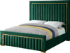 PRUDENZA Green & Gold Velvet Bed