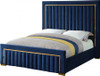 PRUDENZA Blue & Gold Velvet Bed