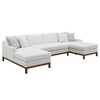 Valiant - Sectional Sofa With 4 Pillows - Ivory Chenille