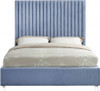 MURITZ Light Blue & Gold Velvet Bed