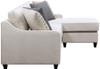 EVANGELINE Cream 91" Wide Reversible Sectional with Storage Chaise (RTA)