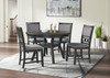 LABONZ Gray 5 Piece Fabric Dining Height Set
