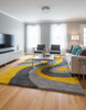 GURKAN Yellow Multi 5' x 8' Shaggy 3D Area Rug