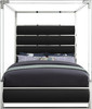 BRUNA Black Leatherette & Acrylic Canopy Bed