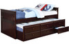 EMBRY Cappuccino Trundle Bed with Drawers