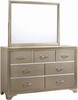 MELENNA Champagne 59" Wide Dresser & Mirror