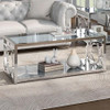 GIOVANNA Chrome 3 Piece Table Set with Mirror Shelves
