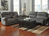 FREDERICK Gray Microsuede 80" Wide Reclining Loveseat