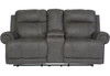 FREDERICK Gray Microsuede 80" Wide Reclining Loveseat