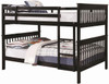 STRIPES Black Full over Full Platform Bunkbed