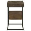 Chessie - 1-Drawer Square Side Table With Leatherette Sling - Tobacco And Black