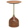 Colima - Round Wood Top Side Table - Peach