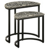 Zakiya - 2 Piece Demilune Nesting Table - Black And White