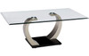 ANGELINA Satin Silver 50" Wide Coffee Table