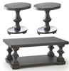 BETH Ebony 3-PC Occasional Set With Round End Tables