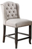 Amir Beige Counter Height Wing Chair