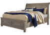 BELTON Light Gray Storage Sleigh Bed