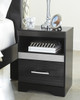 KARIZMA Black 20" Wide Nightstand with USB's