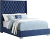 ELEINA Blue Velvet Bed