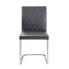 Ansonia - Side Chair Set of 2) - Gray Synthetic Leather & Chrome