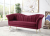 VITZA Red Velvet & Gold Designer Living Room Set