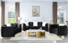 AMBASSADOR Black Velvet Living Room Set