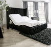 PUREZA Black Velvet Wingback Bed