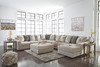 MARISSA Beige Gray 161" Wide Sectional with Ottoman