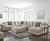 MARISSA Beige Gray 161" Wide Sectional with Ottoman