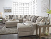 MARISSA Beige Gray 161" Wide Sectional with Ottoman