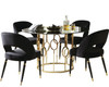 Serilda Black & Gold 5 Piece Dining Set