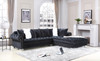 VELMA Black Velvet 123" Wide Double Chaise Sectional
