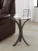 Edgar - Round Glass Top Accent Side Table - Cappuccino