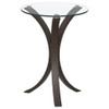 Edgar - Round Glass Top Accent Side Table - Cappuccino