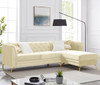 ALIZZA Beige Velvet 103" Wide Reversible Sectional