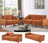 EZBIETA Rust Velvet Sofa Bed & Loveseat Bed (RTA)