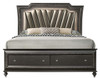 MARVILLA Gray LED Storage Bed