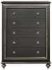 MARVILLA Gray 5 Drawer Chest