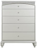 PRECIOUS Platinum 38" Wide 5 Drawer Chest